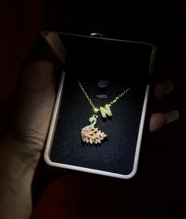 Initial Swan Necklace