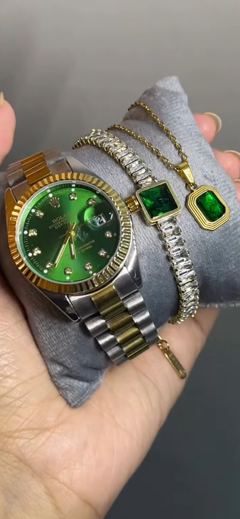 Green Rolex Stack