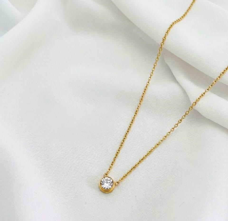 Diamond Stone Necklace